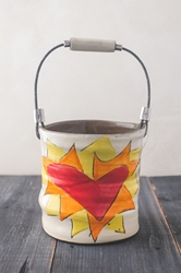 Flaming Heart Bucket (orange or violet flames) (Small/Large) 