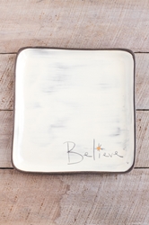 Believe Square Plate (Small/Large) 