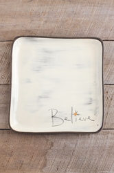 Believe Square Plate (Small/Large) 