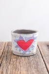 Flaming Heart Half Cup (orange or violet flames) 