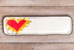 Flaming Heart Long Rectangle Tray (orange or violet flames) 