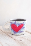 Flaming Heart Mug (orange or violet flames) 