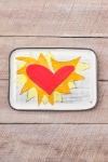 Flaming Heart Rectangle Plate (orange or violet flames) 