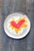 Flaming Heart Round Plate (orange or violet flames) (small/large) - 