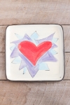 Flaming Heart Square Plate (orange or violet flames) (small/large) 
