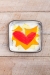Flaming Heart Square Plate (orange or violet flames) (small/large) - 