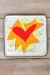 Flaming Heart Square Plate (orange or violet flames) (small/large) - 
