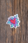 Flaming Heart Sticker 