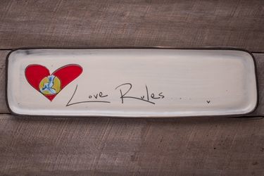 Love Rules Long Rectangle Tray 
