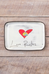 Love Rules Rectangle Plate 