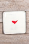 Love (heart) Square Plate (Small/Large) 