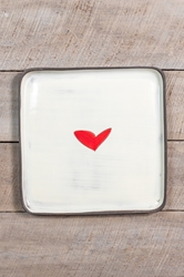 Love (heart) Square Plate (Small/Large) 