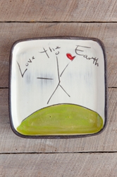 Love the Earth Square Plate (Small/Large) 