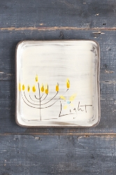 Menorah Square Plate (Small/Large) 